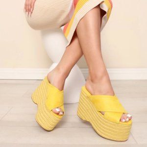 Fashion Nova Jute Platform Sandals